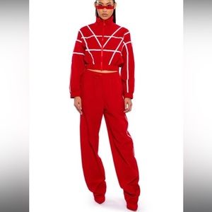 NWT Track Pant Boots- Red Size 8.5